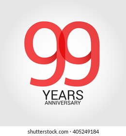 99 years anniversary, signs, symbols. simple design.