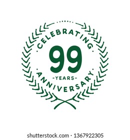 99 years design template. 99th vector and illustration.