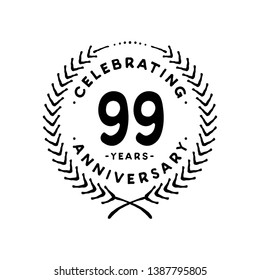 99 years design template. 99th vector and illustration.