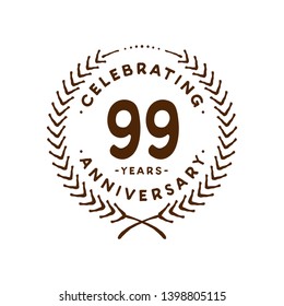 99 years design template. 99th vector and illustration.