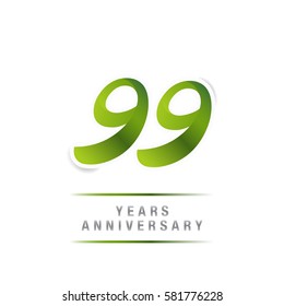 99 Years Green Anniversary  Logo Celebration