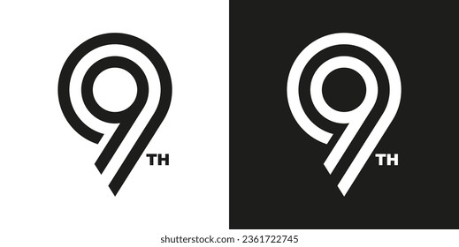 99 years monogram logo design, vector