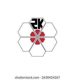 992 diamond shape alphabet letter pentagon geometric educational learning flower logo Z K
