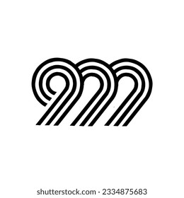 999 monogram letter icon design template