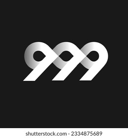 999 monogram letter icon design template