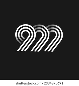 999 monogram letter icon design template
