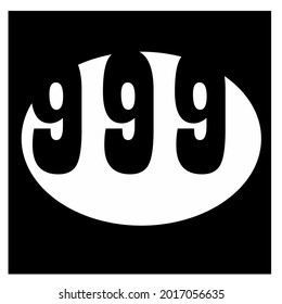 999 number logo vector, for game site logo design.