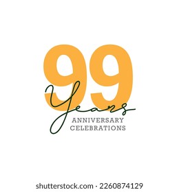 99th anniversary celebration logo design. Vector Eps10