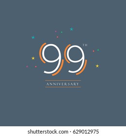99th Anniversary logo design template vector