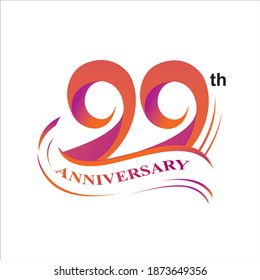 99th anniversary logo vector design