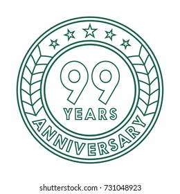 99th anniversary logo. Vector and illustration.
