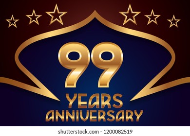 99th Anniversary numbers. background for anniversary