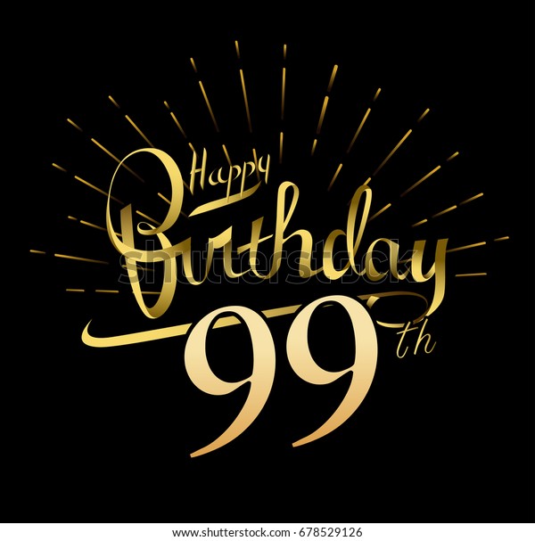 99th Happy Birthday Logo Beautiful Greeting Stock Vector (Royalty Free ...