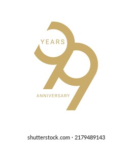 99th logo, 99th Anniversary Logo, Vector Template Design element for birthday, invitation, wedding, jubilee and greeting card illustration.