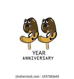 99th year anniversary celebration vector template design illustration