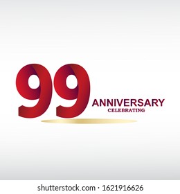 99Year Anniversary Vector Template Design Illustration