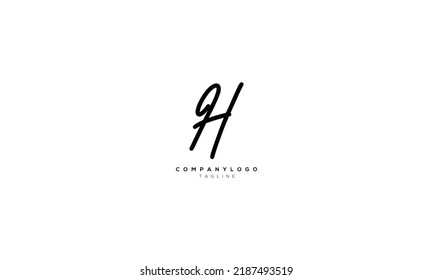 9H H9 Abstract initial monogram letter alphabet logo design