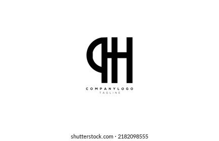 9 HH H9H Resumen diseño inicial del logotipo de la letra monograma inicial