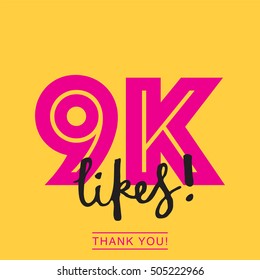 9K likes online social media thank you banner 