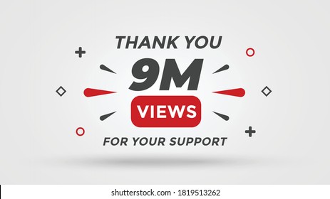 Diseño de fondo de celebración de vistas 9M. 7 millones de visitas