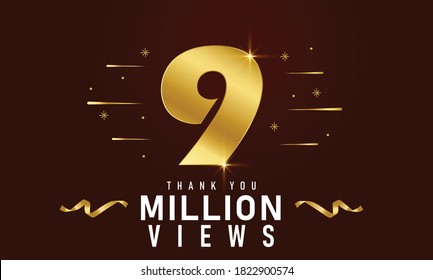9M Views celebration background design. 9million Views