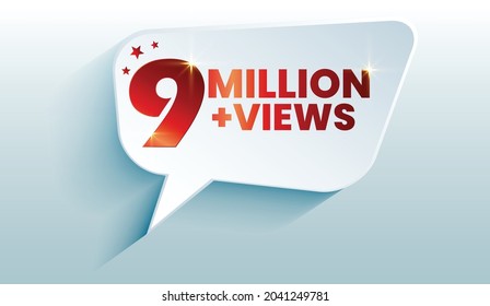 9M views celebration background design. 9 Million views