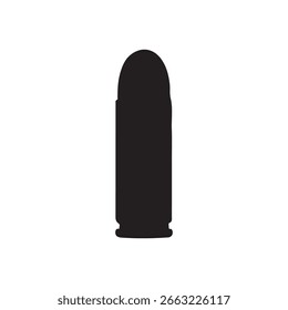 9mm ammo silhouette vector flat illustration design on white background