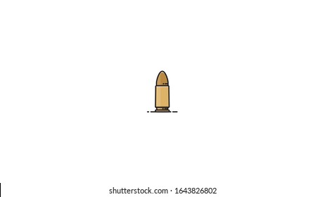 9mm pistol bullet flat design vector illustration