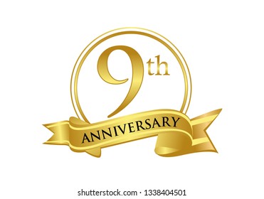 9th anniversary celebration logo vector