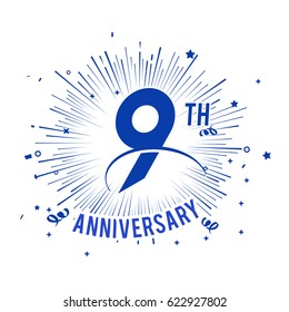 9th Anniversary Logo With Firework And Swoosh