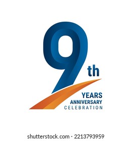 9th Anniversary Logo, Perfect logo design for anniversary celebration, vector illustration