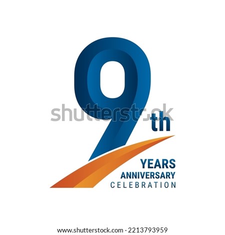 9th Anniversary Logo, Perfect logo design for anniversary celebration, vector illustration