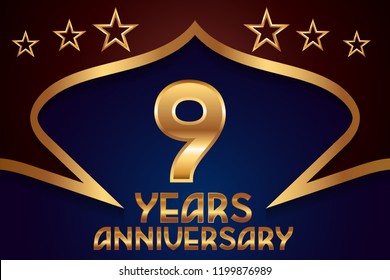 9th Anniversary numbers. background for anniversary