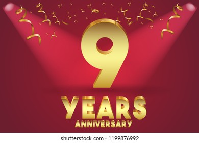 9th Anniversary numbers. background for anniversary