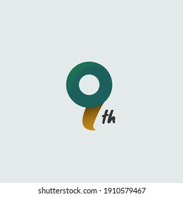 9th anniversary simple logo vector design