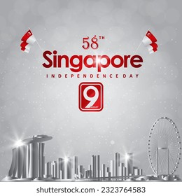9th of august singapore independence day banner with abstract gradient red and white background design09