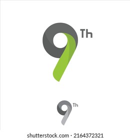 9th celebration logotype colorful design. Simple and modern anniversary logotype design. Vector illustration EPS.8 EPS.10