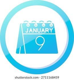 9 de enero Línea Vector Icon Design