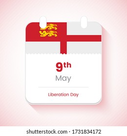 9th May, Liberation day of Sark. Creative country national day calendar concept vector illustration.