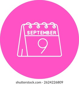 9 de septiembre Línea Vector Icon Design