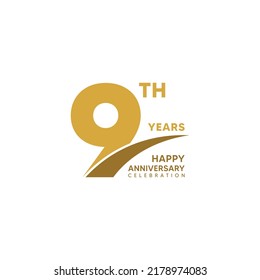 9th year anniversary design template. vector template illustration