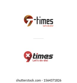 9-times simple logo concept tamplate 
