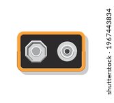 9V Battery top view isolated on white background vector illustration.
