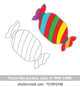 _ to be traced only of one line, the tracing educational game to preschool kids with easy game level, the colorful and colorless version.