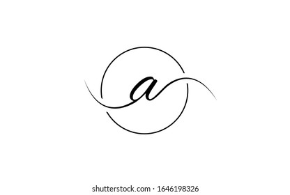 A, Aa Or Aaa Cursive Letter Initial Logo Design Template Vector Illustration