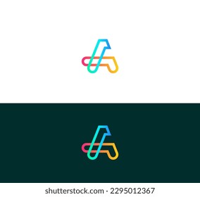 A, elementos de plantilla de diseño de logotipo de letras AA. A, logotipo de letra digital abstracta moderna. Ilustración vectorial. Nuevo logo moderno.