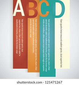 A, B, C brochure vintage colors  over grey background. vector