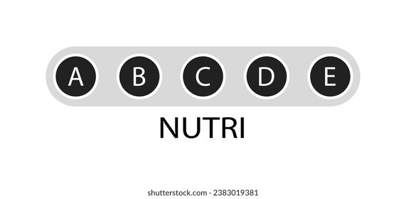 A, B, C, D, E Nutri icon. Silhouette, Nutri icon. Vector icon