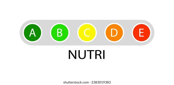 A, B, C, D, E Nutri icon. Flat, color, Nutri icon. Vector icon