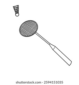 "A badminton racket and shuttlecock, representing sports, agility, and competitive play."